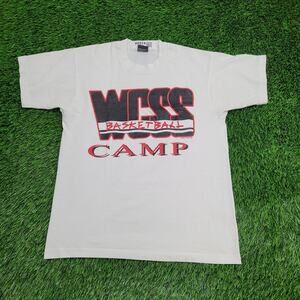 Vintage 1992 WCSS Basketball Camp Shirt Medium 19x25 White